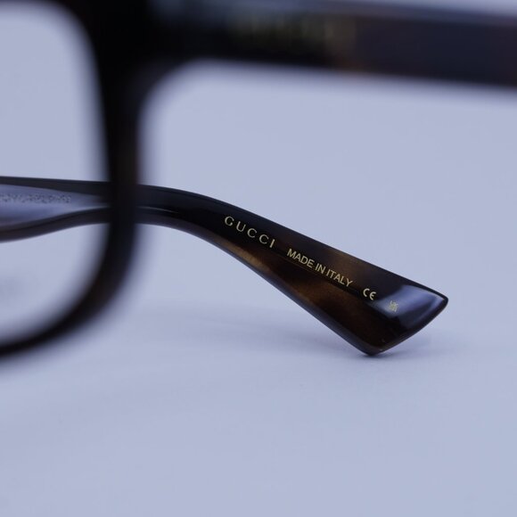 Gucci GG1584O 002 Eyeglasses Dark Havana 53mm Square Frame - Picture 7 of 10
